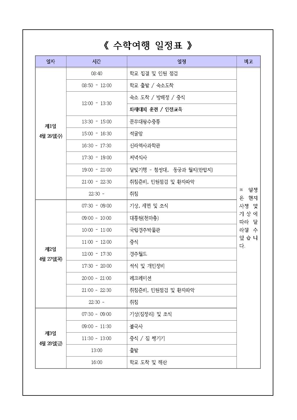 2023. 5~6학년 수학여행 안내 가정통신문002