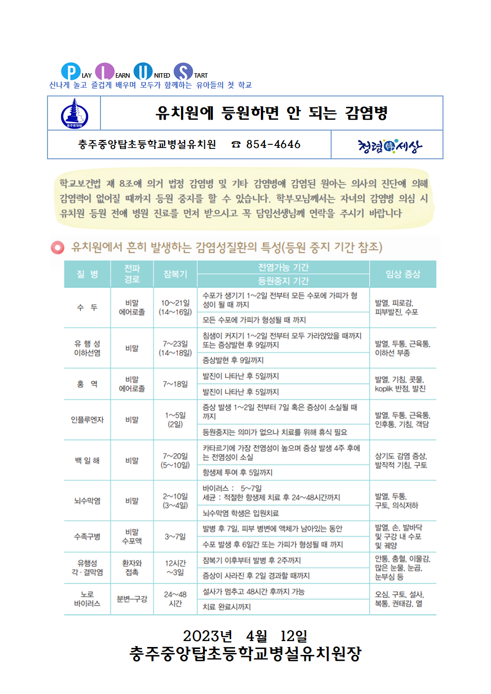 4월 부모교육-유치원에 등원하면 안 되는 감염병001