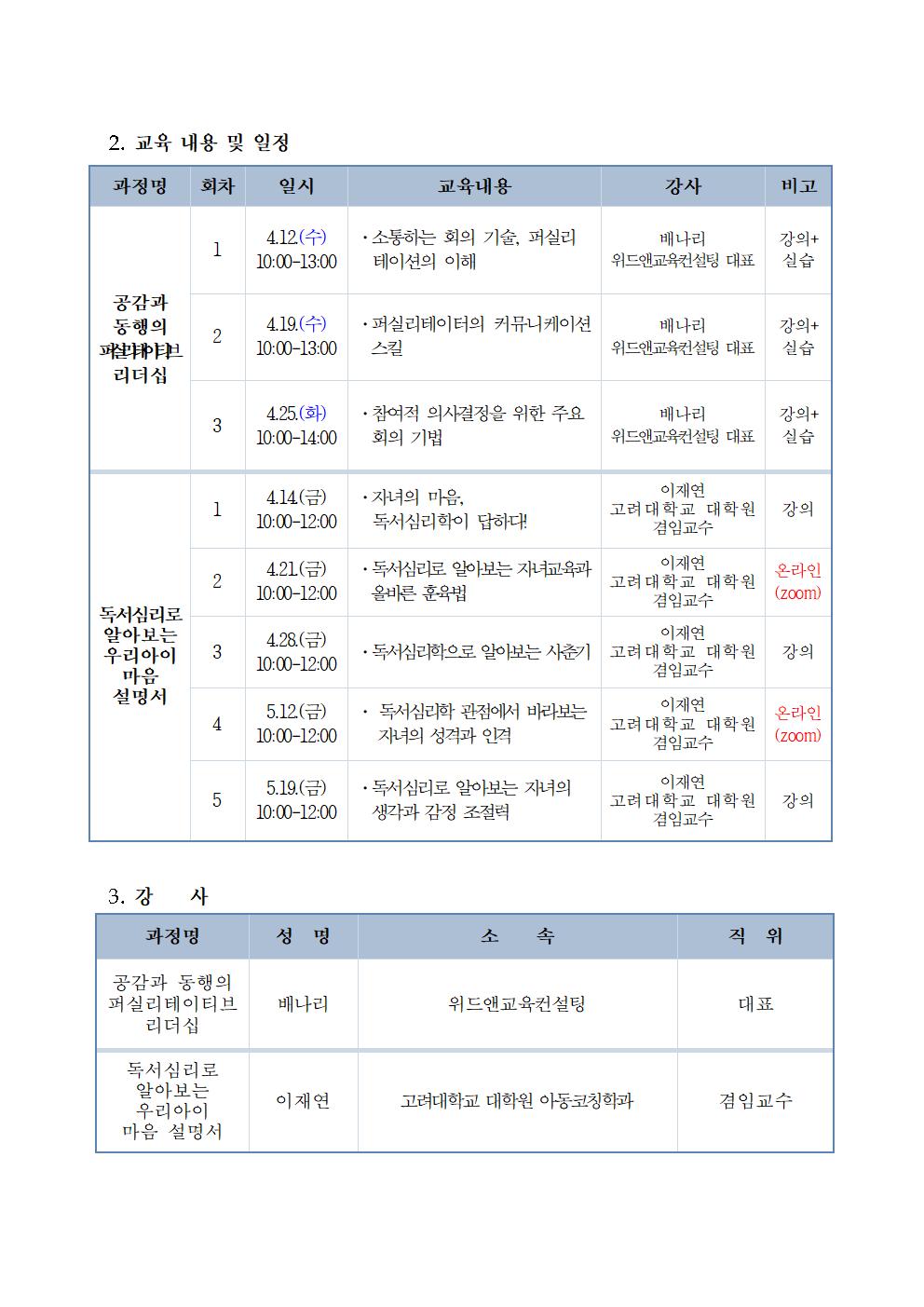 [청주성신학교-2932 (첨부) 충청북도청주교육지원청 교육협력과] 2023. 행복나눔 학부모 아카데미 운영 계획(발송용)(1)003