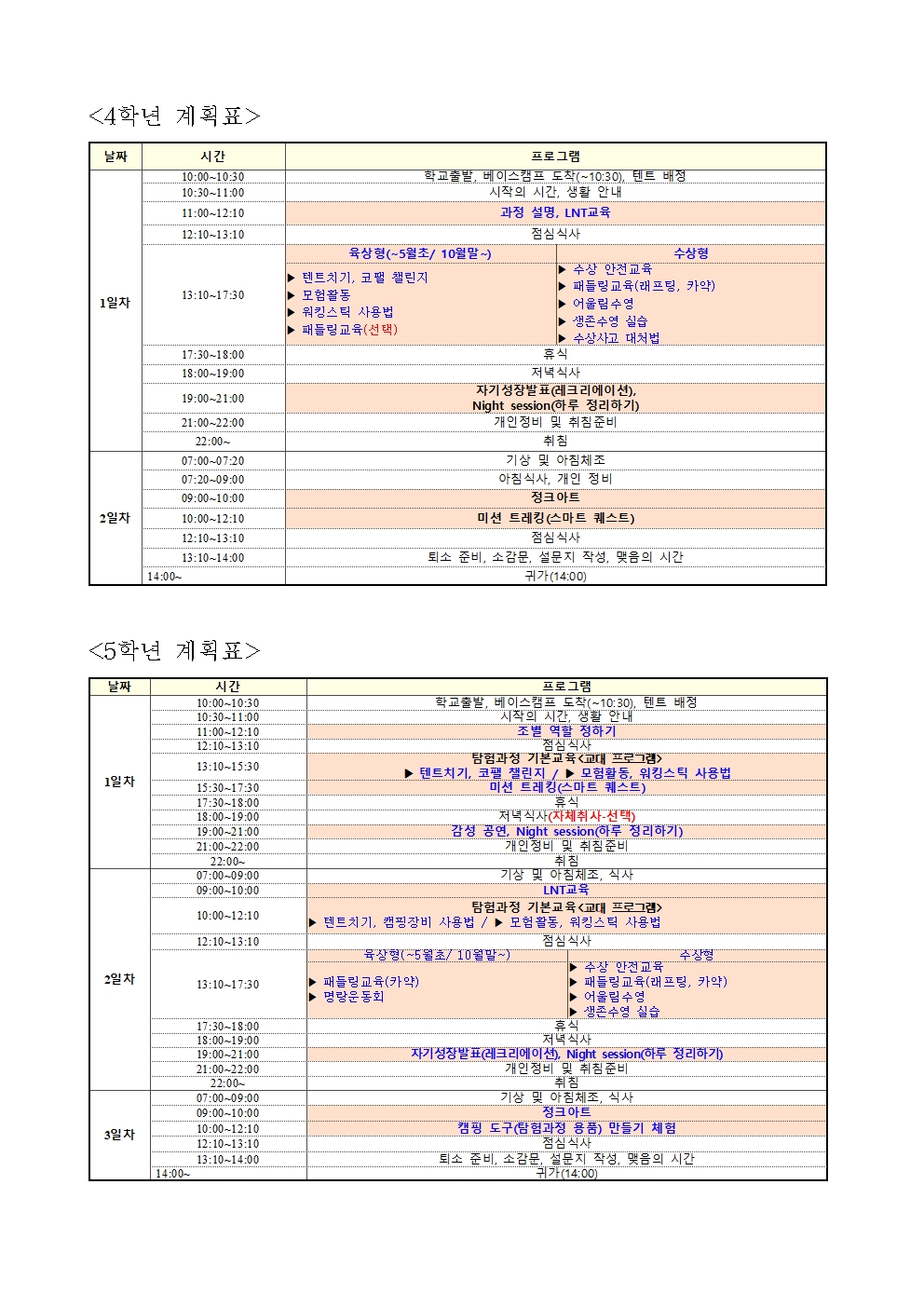 2023학년도 수련활동 참가 여부 희망 조사 가정통신문(4~5학년)002