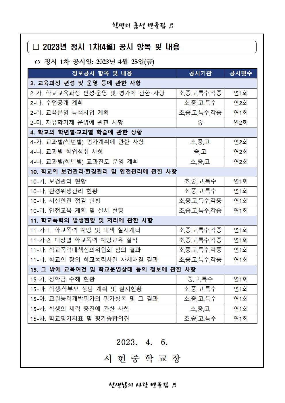 가정통신문(정시 1차 정보공시 안내)002