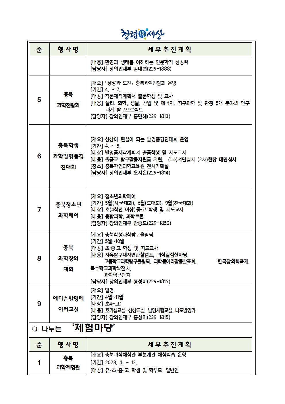 2023. 충북 직지사랑 과학 한마당 행사 안내 가정통신문003