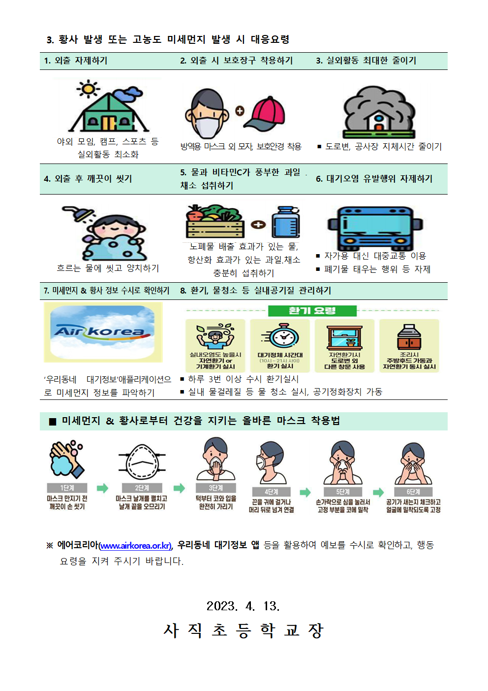 20230413 황사 및 고농도 미세먼지 대응요령 안내002