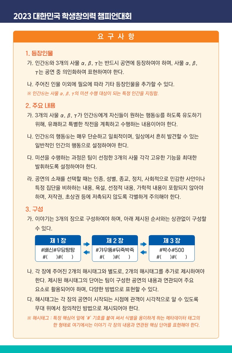 [붙임 2] 표현과제 안내_2023년 대한민국 학생창의력 챔피언대회_2