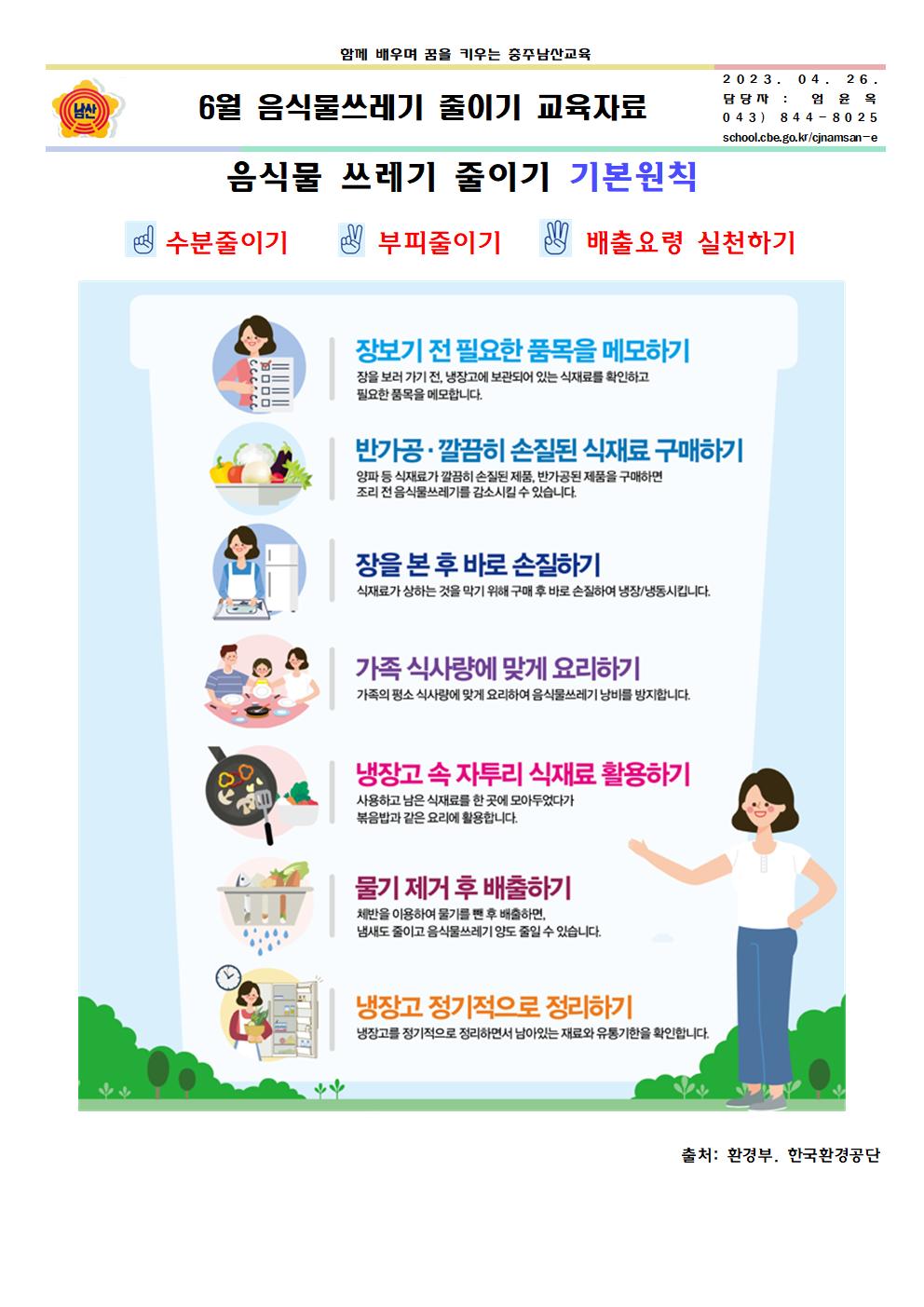 6월 음식물쓰레기 줄이기 교육자료001