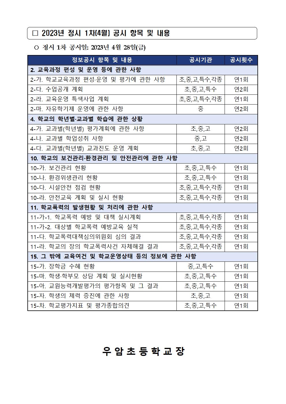 정보공시 안내 가정통신문002