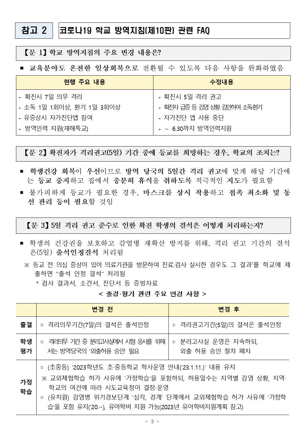 학교의 온전한 일상 회복, 학교 방역지침 개선 안내(제10판)_충주대림초003