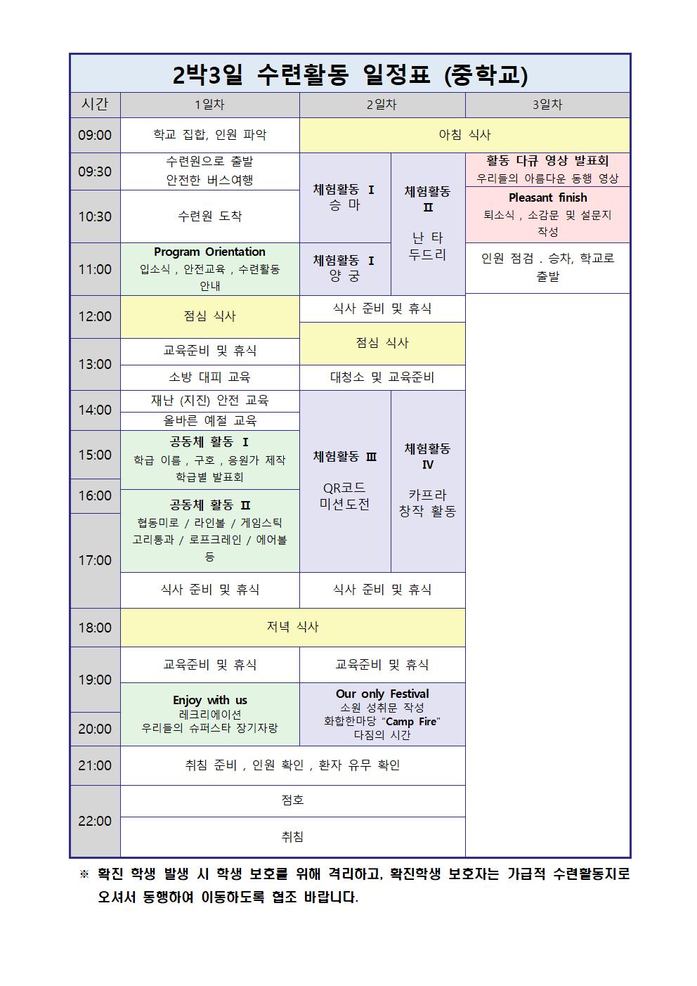 2023학년도 1학년 수련활동비 자동이체 안내(가정통신문)002