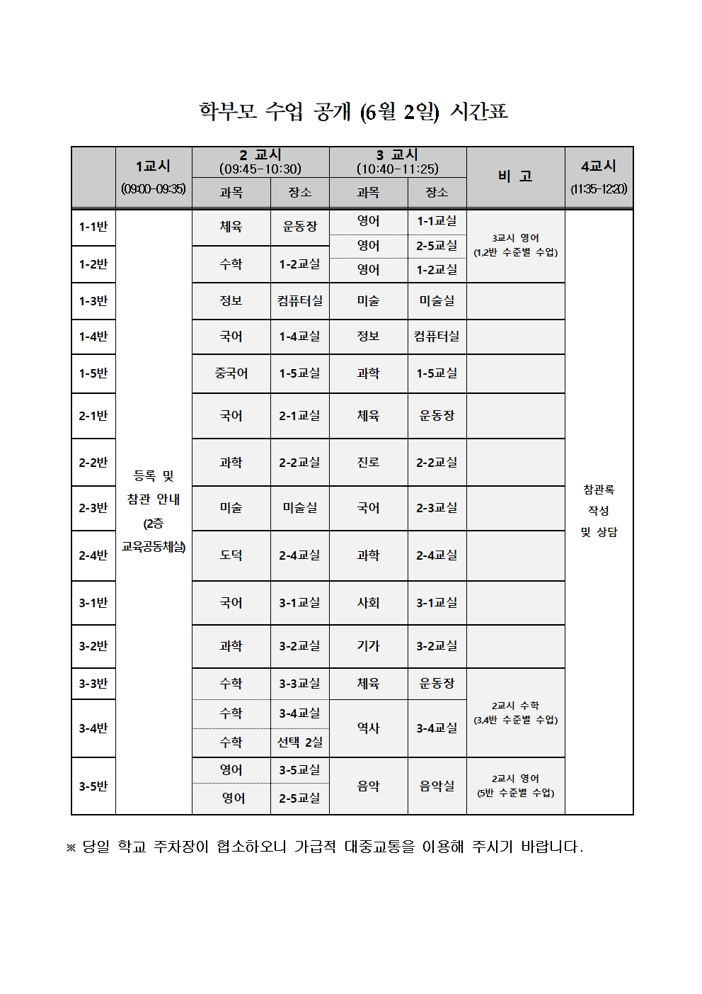 학부모 수업 공개 가정통신문(홈페이지 탑재)002