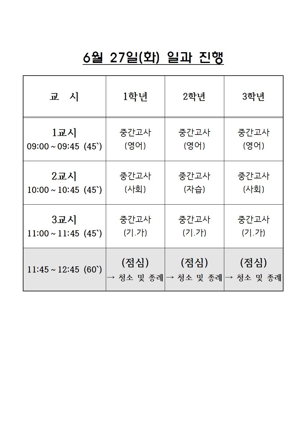 2023. 1학기 기말고사 일과 진행002