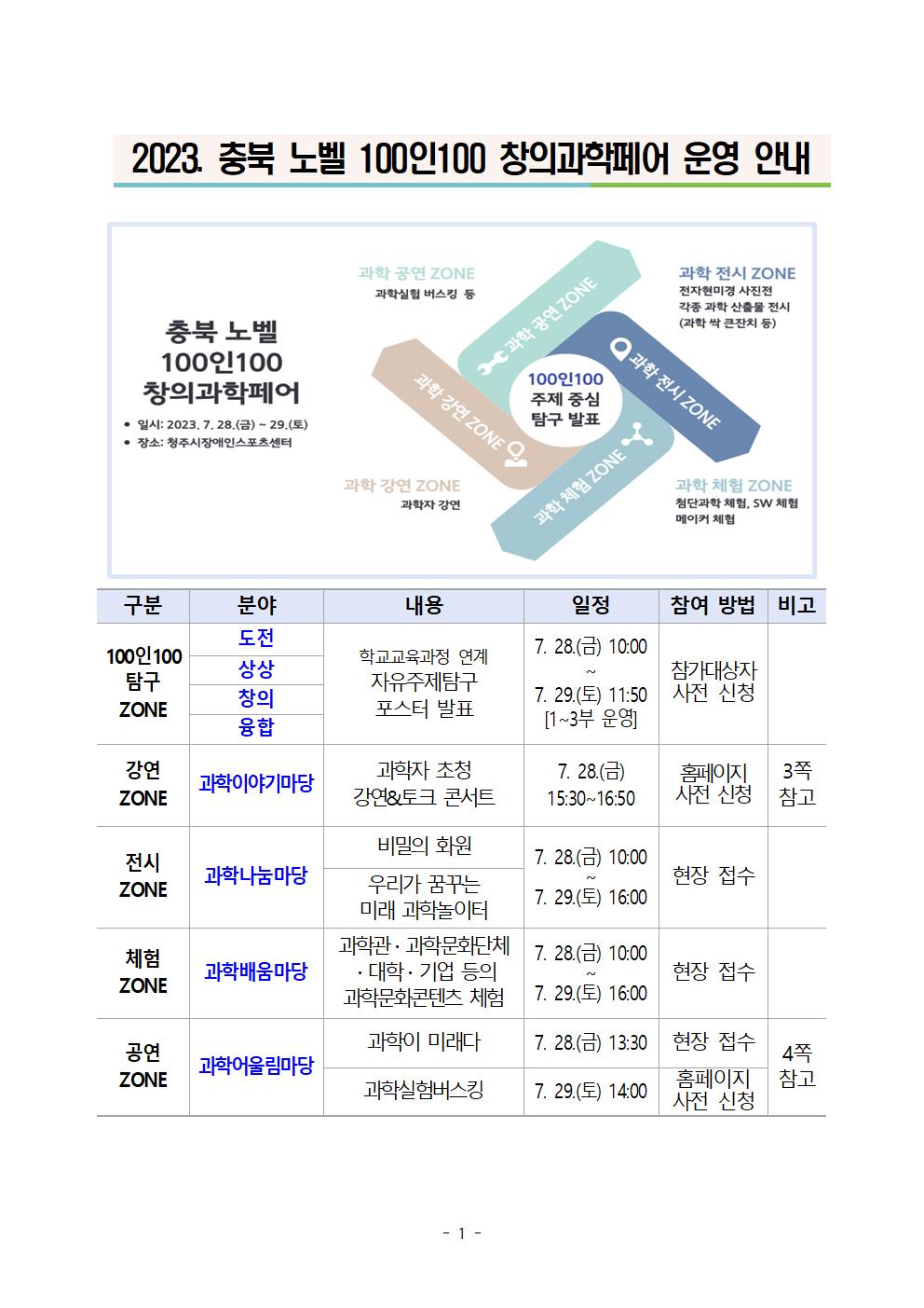 2023. 충북 노벨 100인100 창의과학페어 운영 안내001