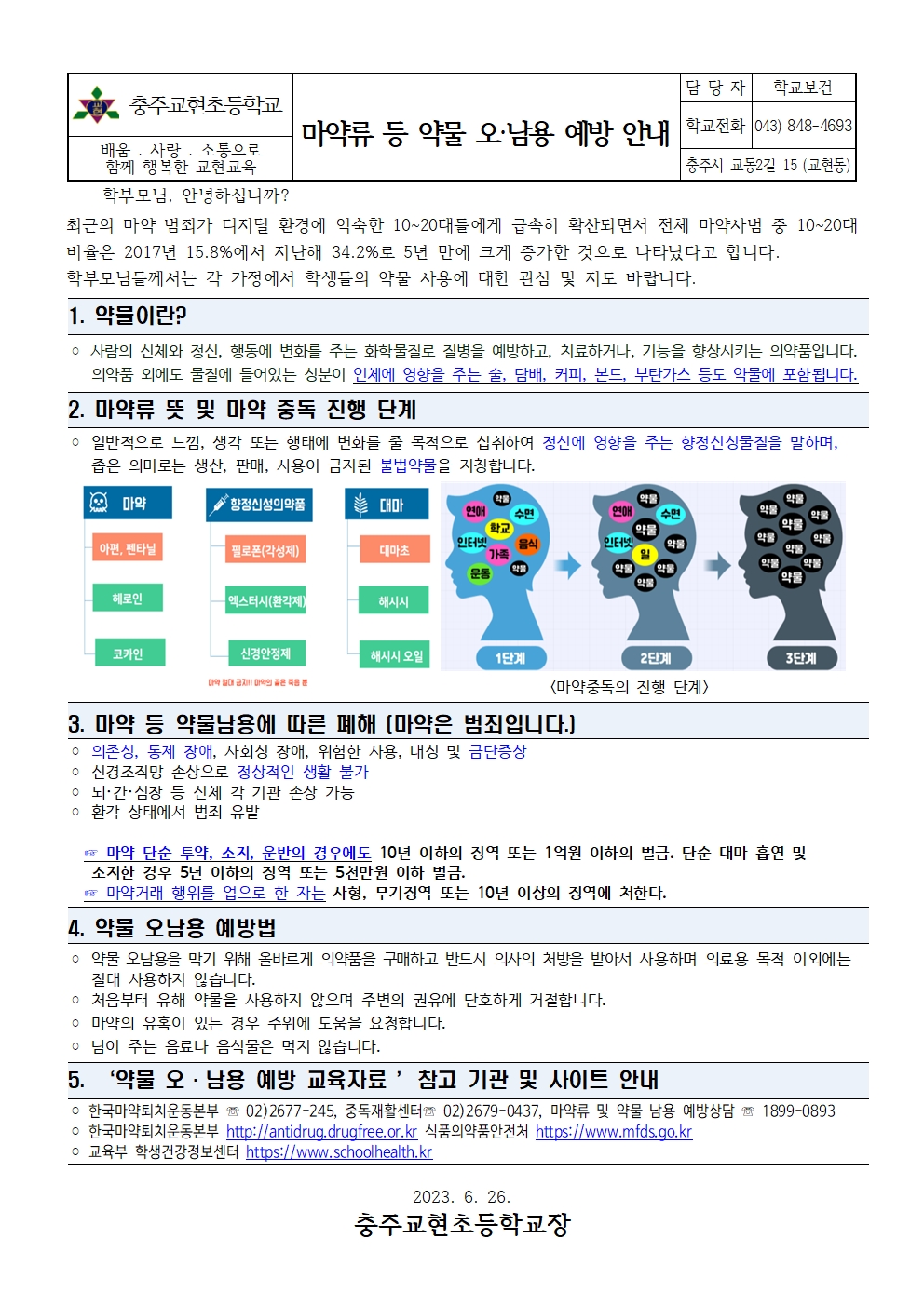 2023. 마약류 및 약물오남용예방 추가교육 계획001