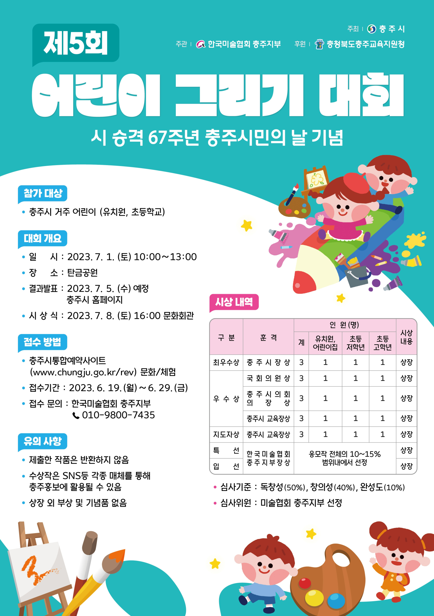 2023 충주시민의 날 어린이 그리기 대회 안내 포스터