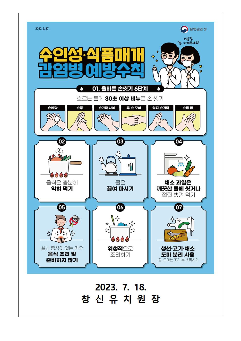 수인성, 식품매개 감염병 안내문002