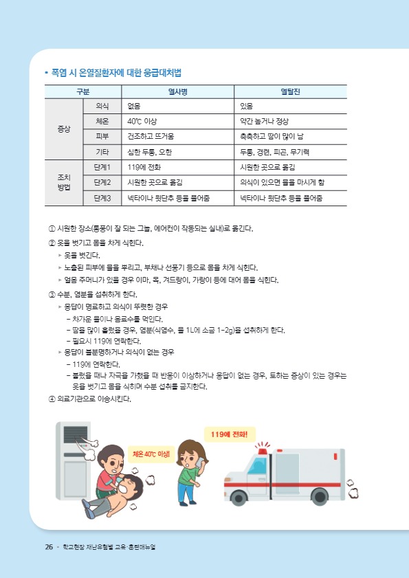 충청북도교육청 체육건강안전과_학교현장  재난유형별 교육훈련 매뉴얼(폭염)7