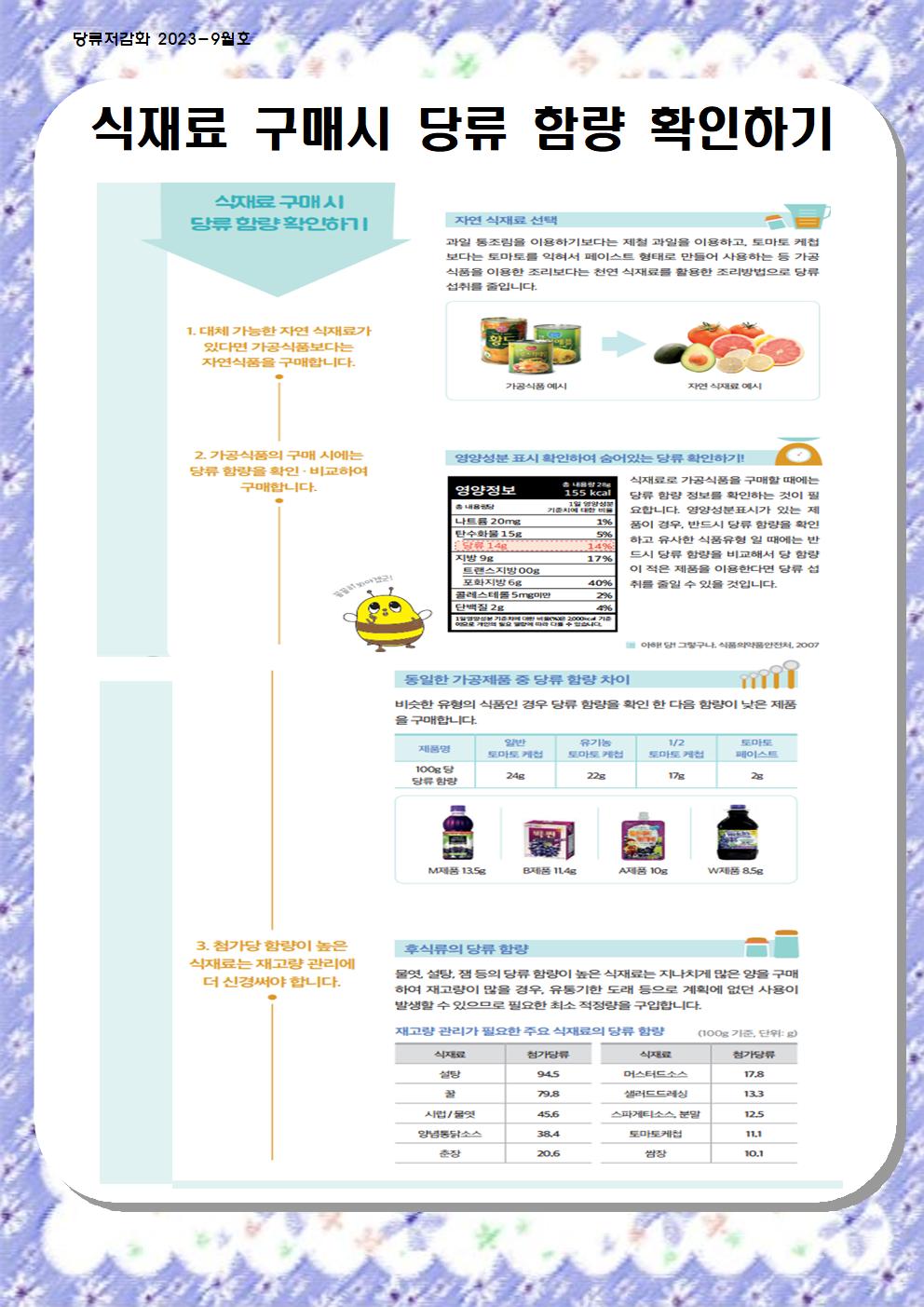 9월 당류 저감화 교육자료