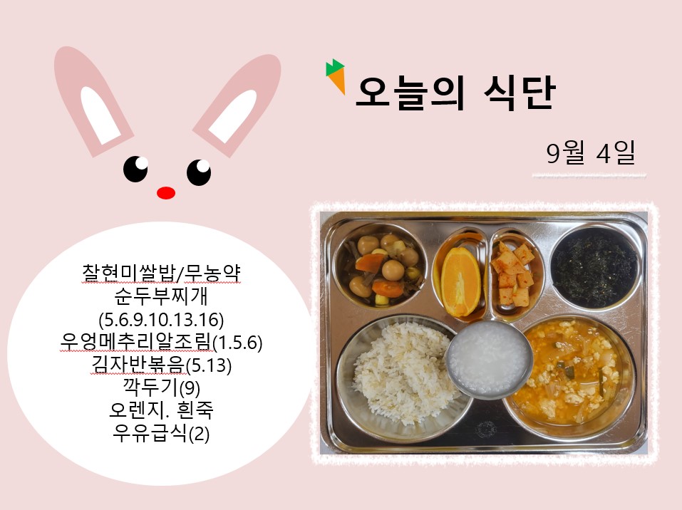 오늘의 식단 사진(2023.9.4)