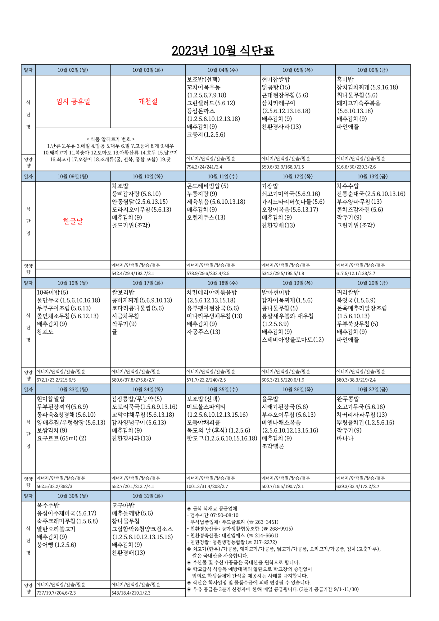 2023년 10월 식단_1