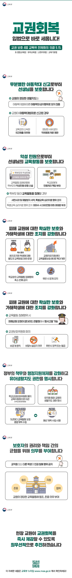 교권 보호 4법 교육위 전체회의 의결 안내(카드뉴스)
