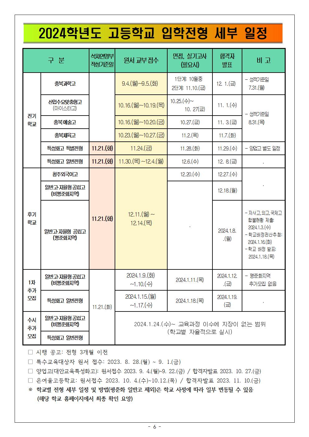 2024학년도 고등학교 입학전형 안내 및 진학 희망 조사 가정통신문(최종)006