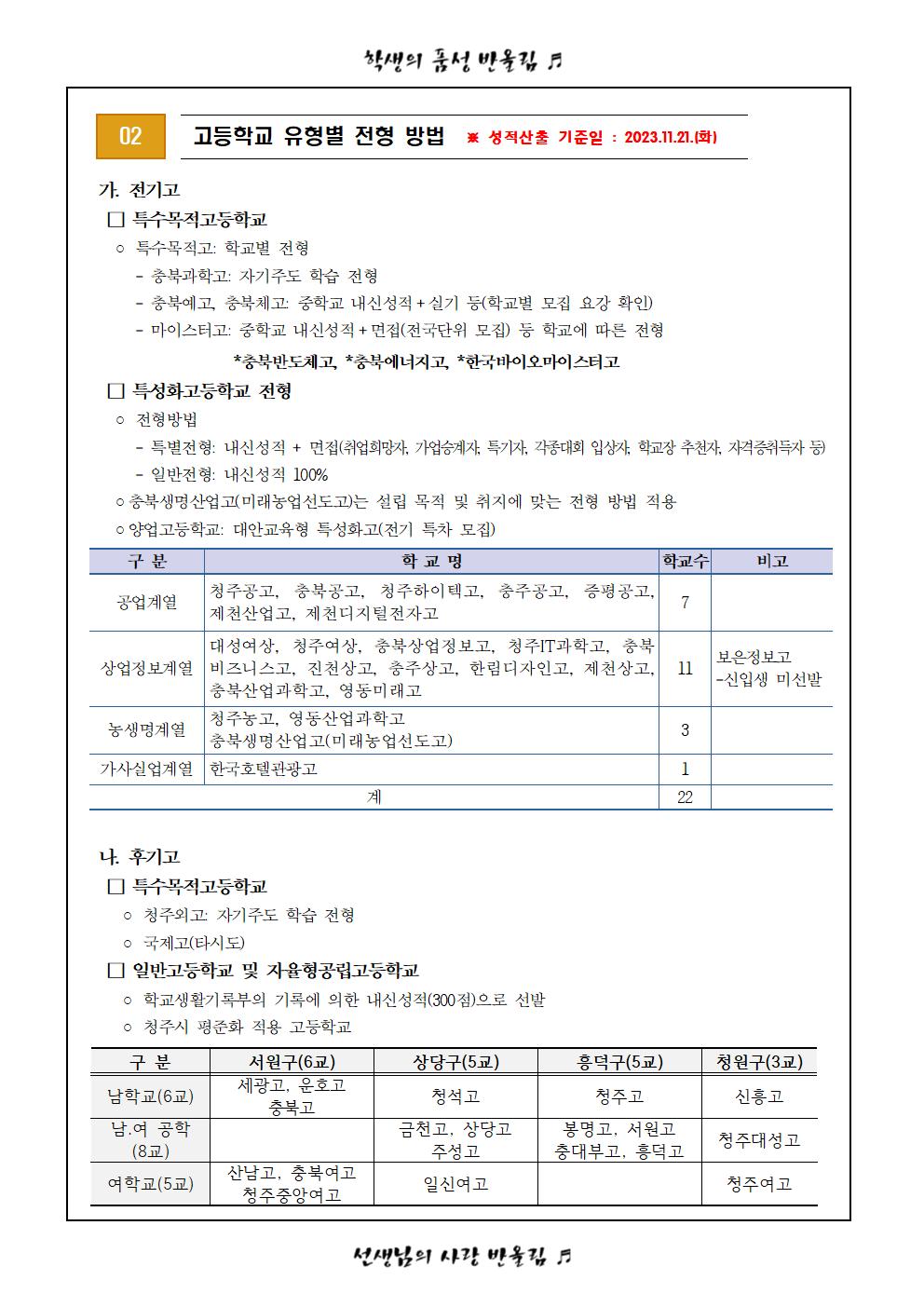 가정통신문(2024학년도 고입전형 안내 및 진학희망학교 조사서)2차003