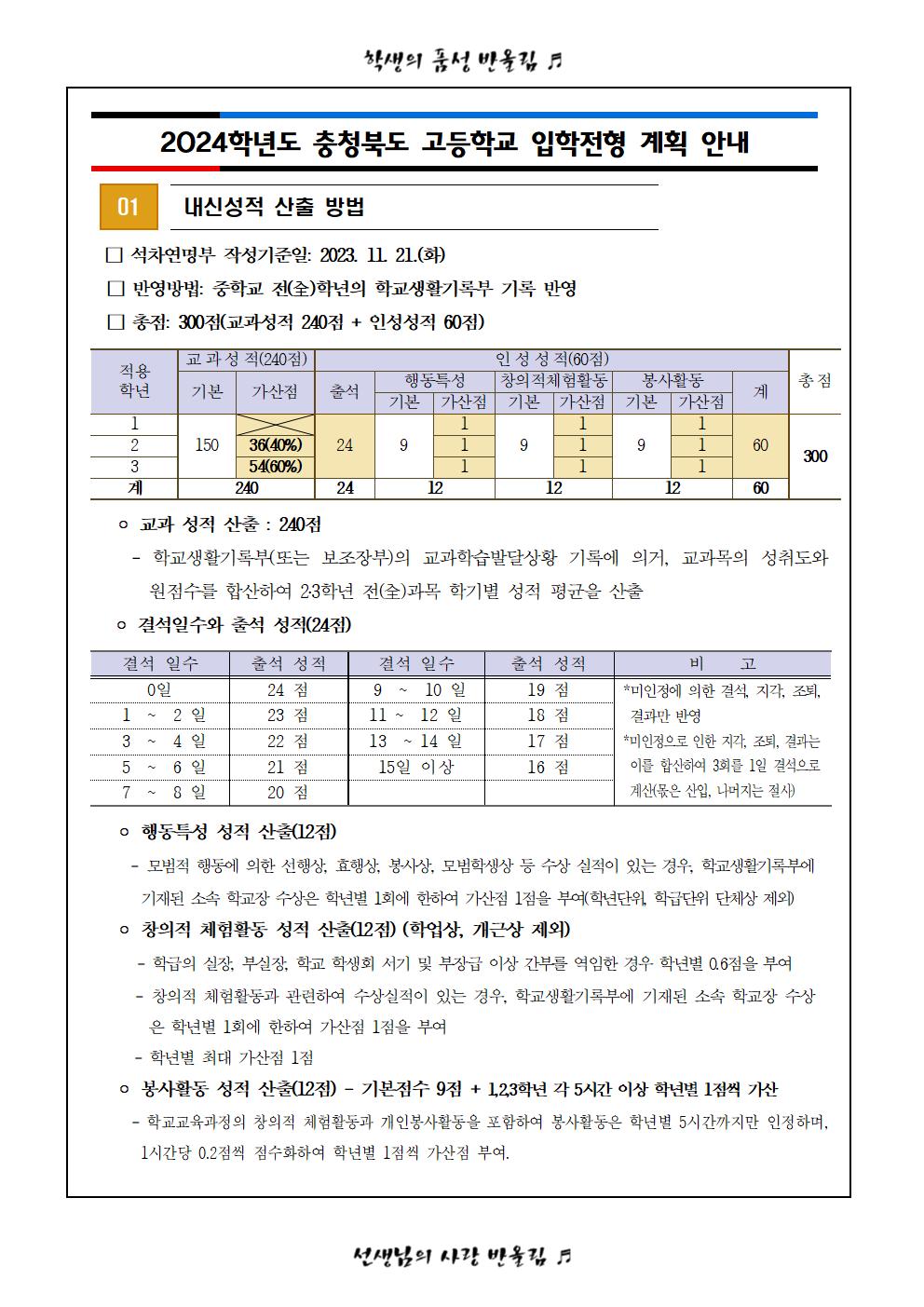 가정통신문(2024학년도 고입전형 안내 및 진학희망학교 조사서)2차002