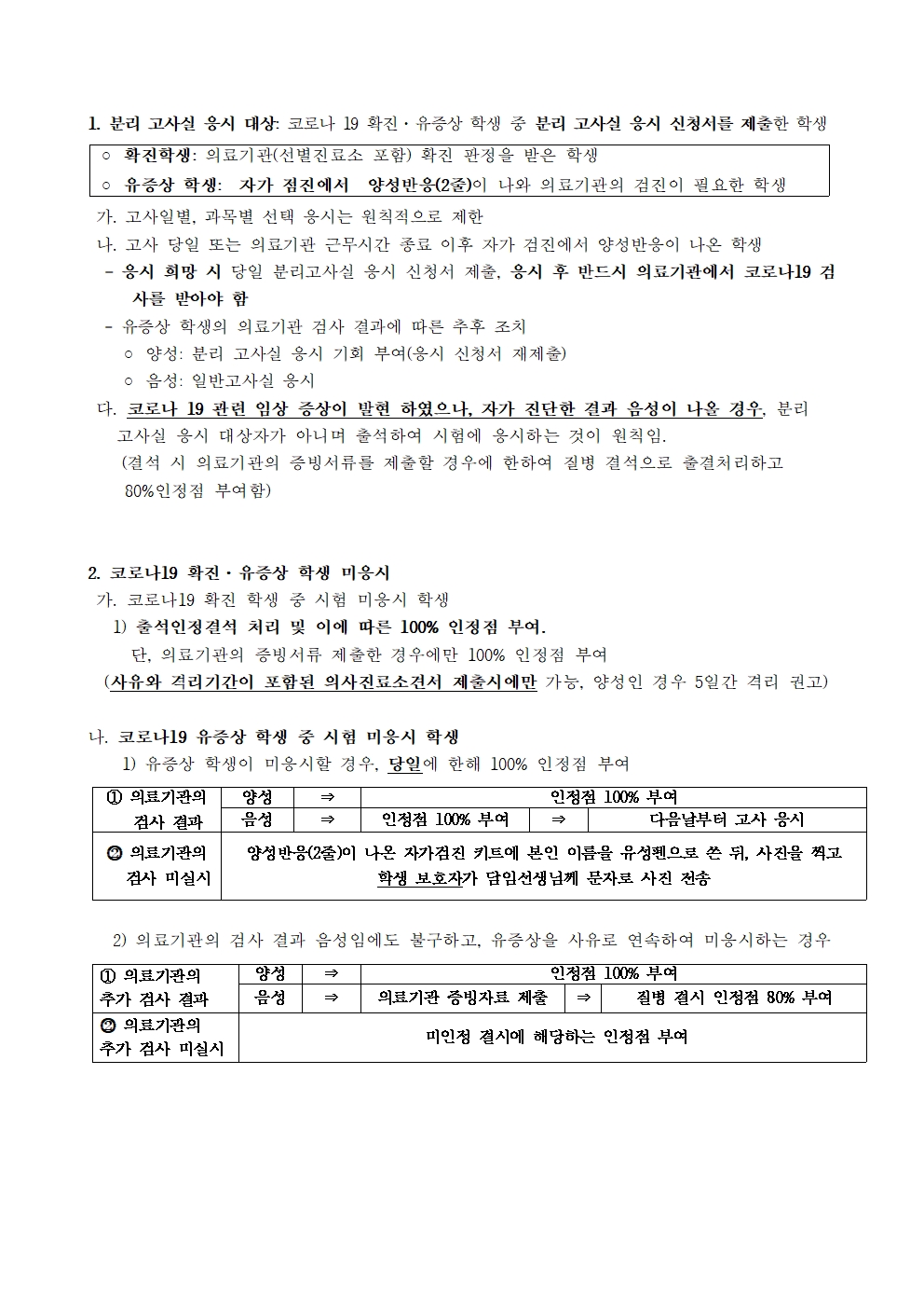 2023. 2학기 2학년 중간고사 3학년 2학기 고사 평가계획 안내002