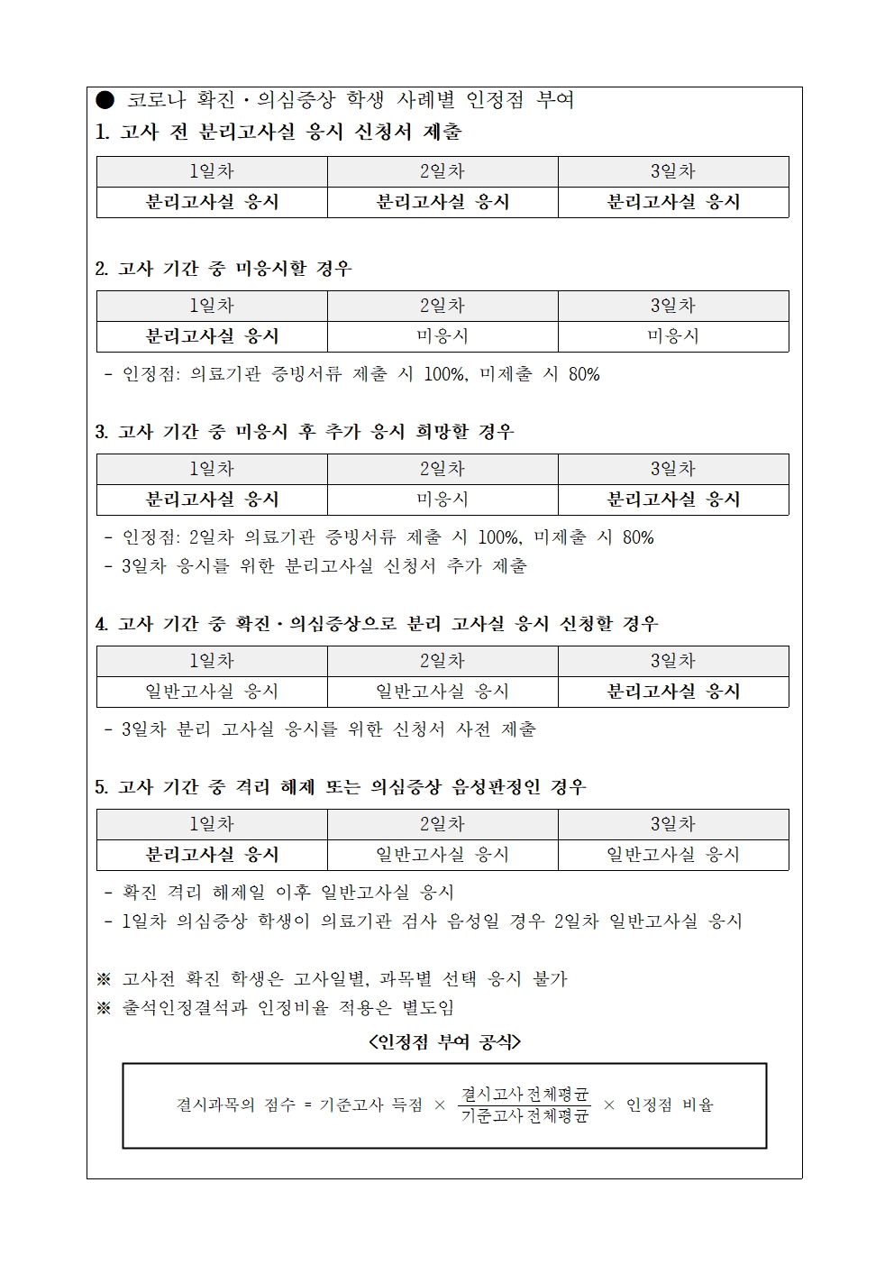 2023. 2학기 2학년 중간고사 3학년 2학기 고사 평가계획 안내003