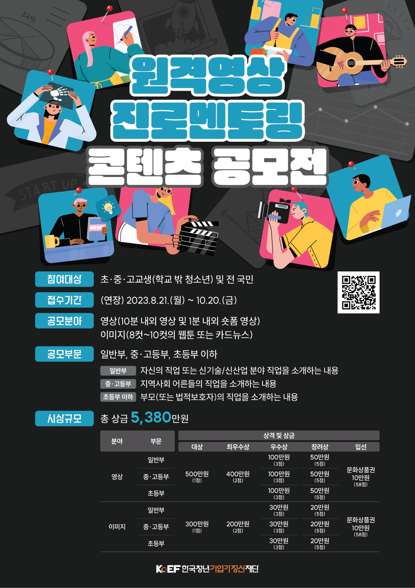 한국청년기업가정신재단 문화조성본부_[붙임] 2.  공모전 포스터