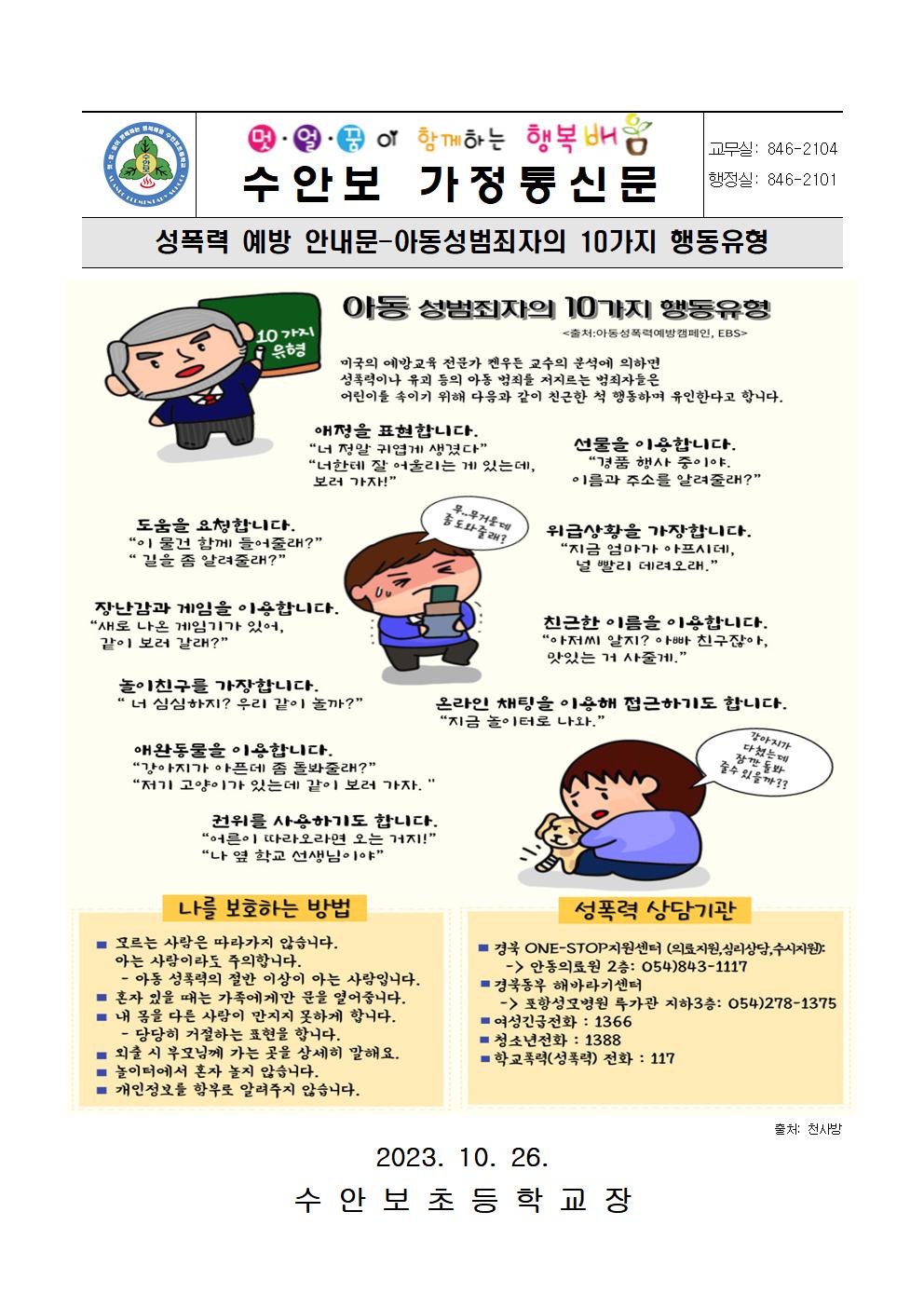 10월-성폭력예방 안내문(성범죄자의 10가지 행동유형-231026)001