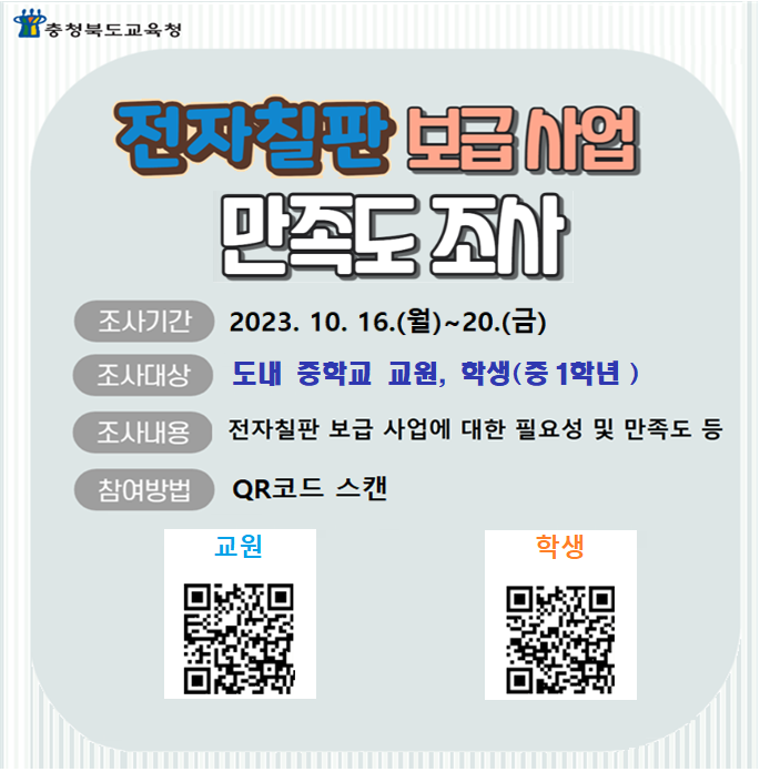 전자칠판 보급 사업 만족도 조사