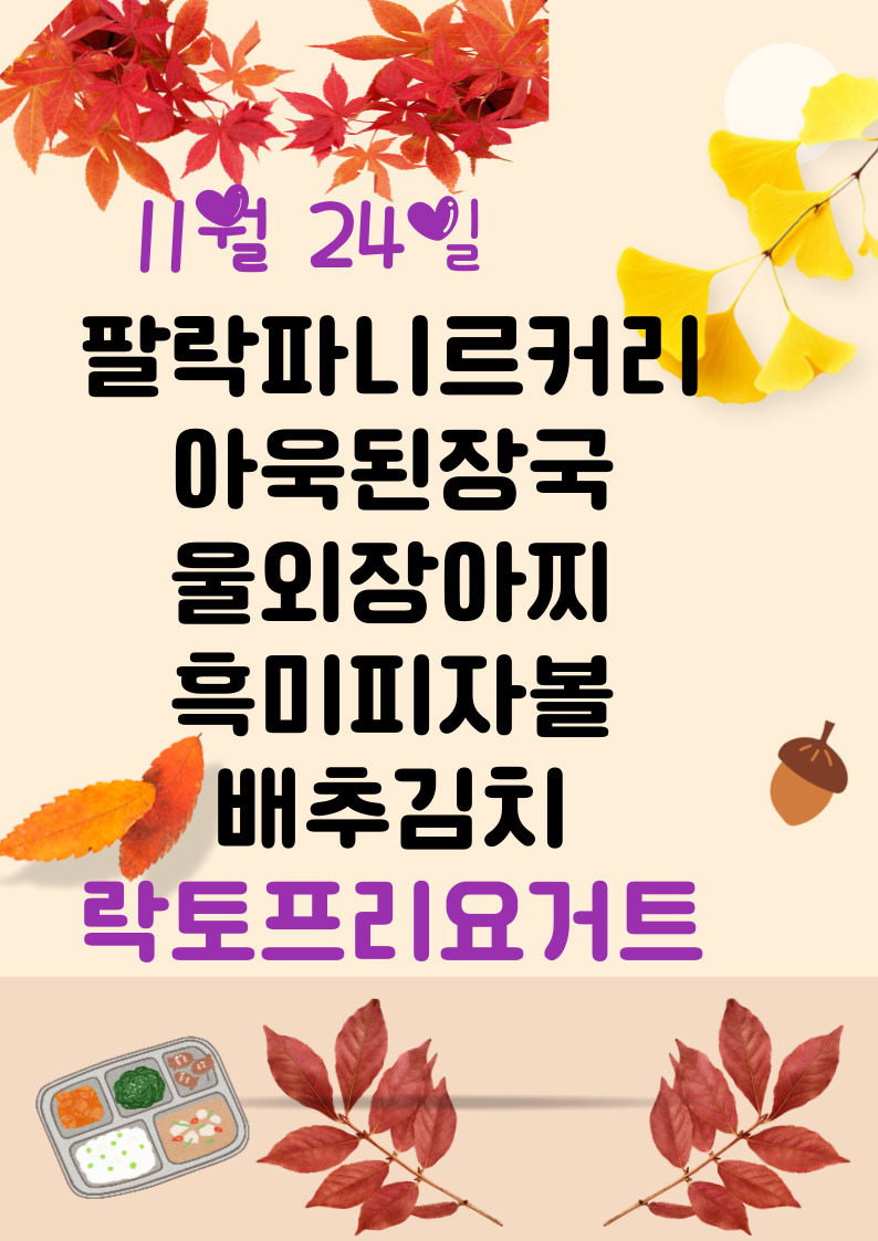 11월 24일 메뉴