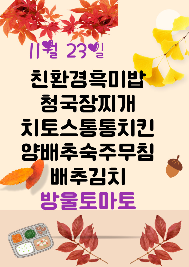 11월 23일 메뉴