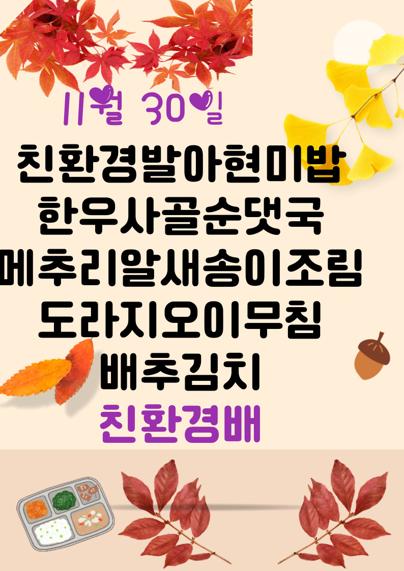 11월 30일 메뉴