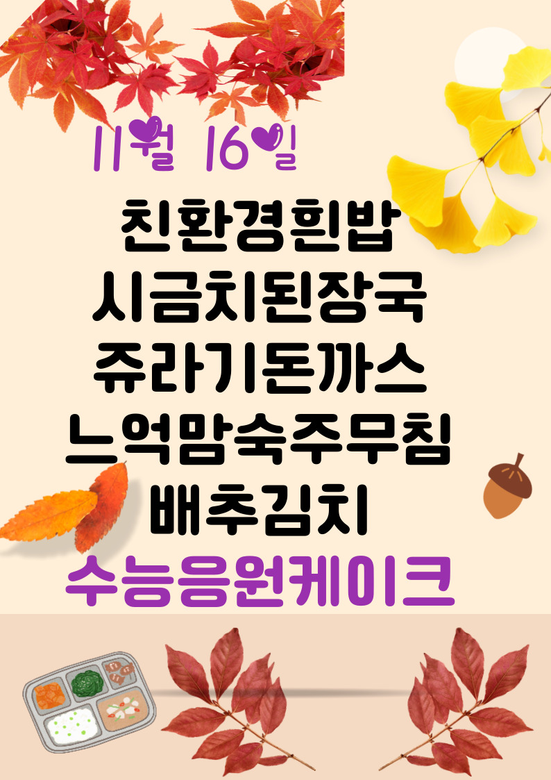 11월 16일 메뉴