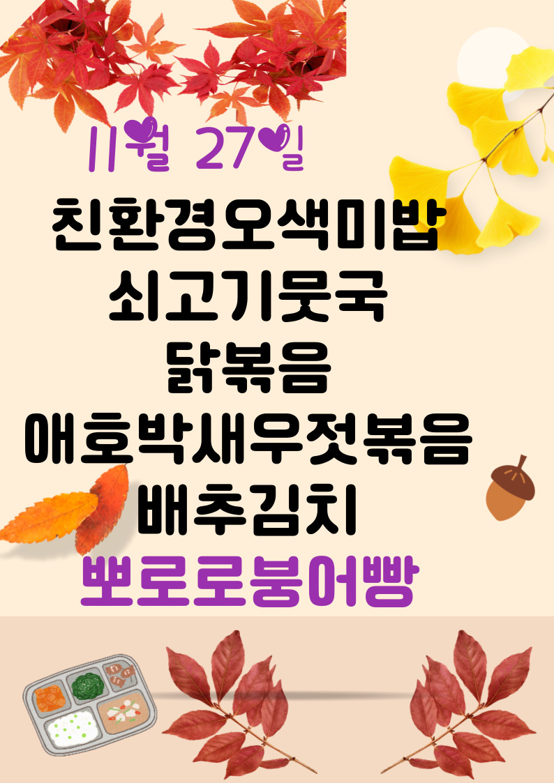 11월 27일 메뉴