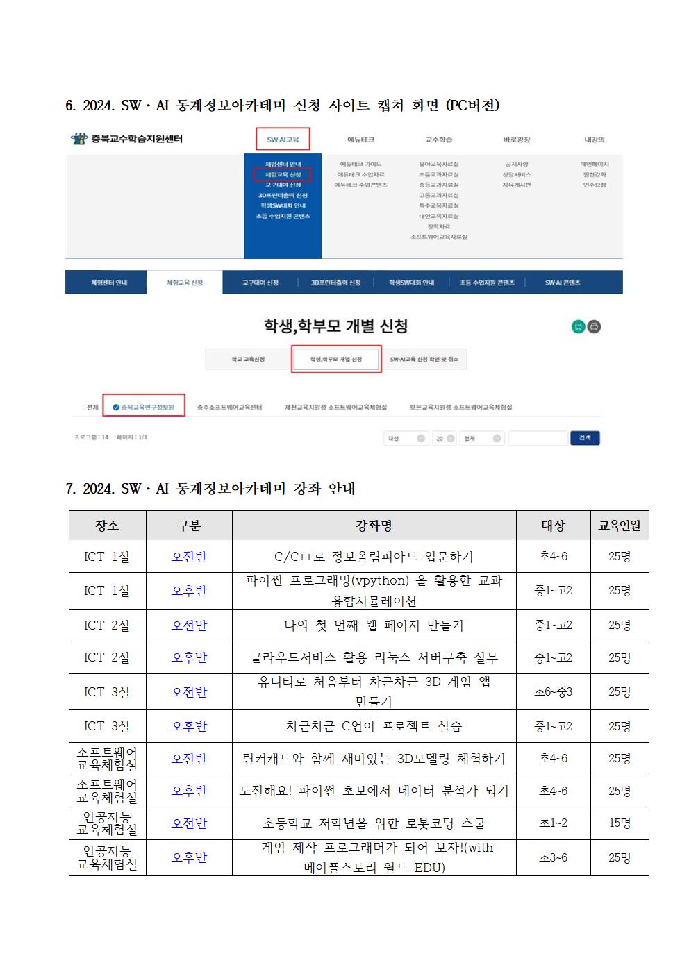 2024. SW·AI 정보아카데미(동계) 운영 계획002