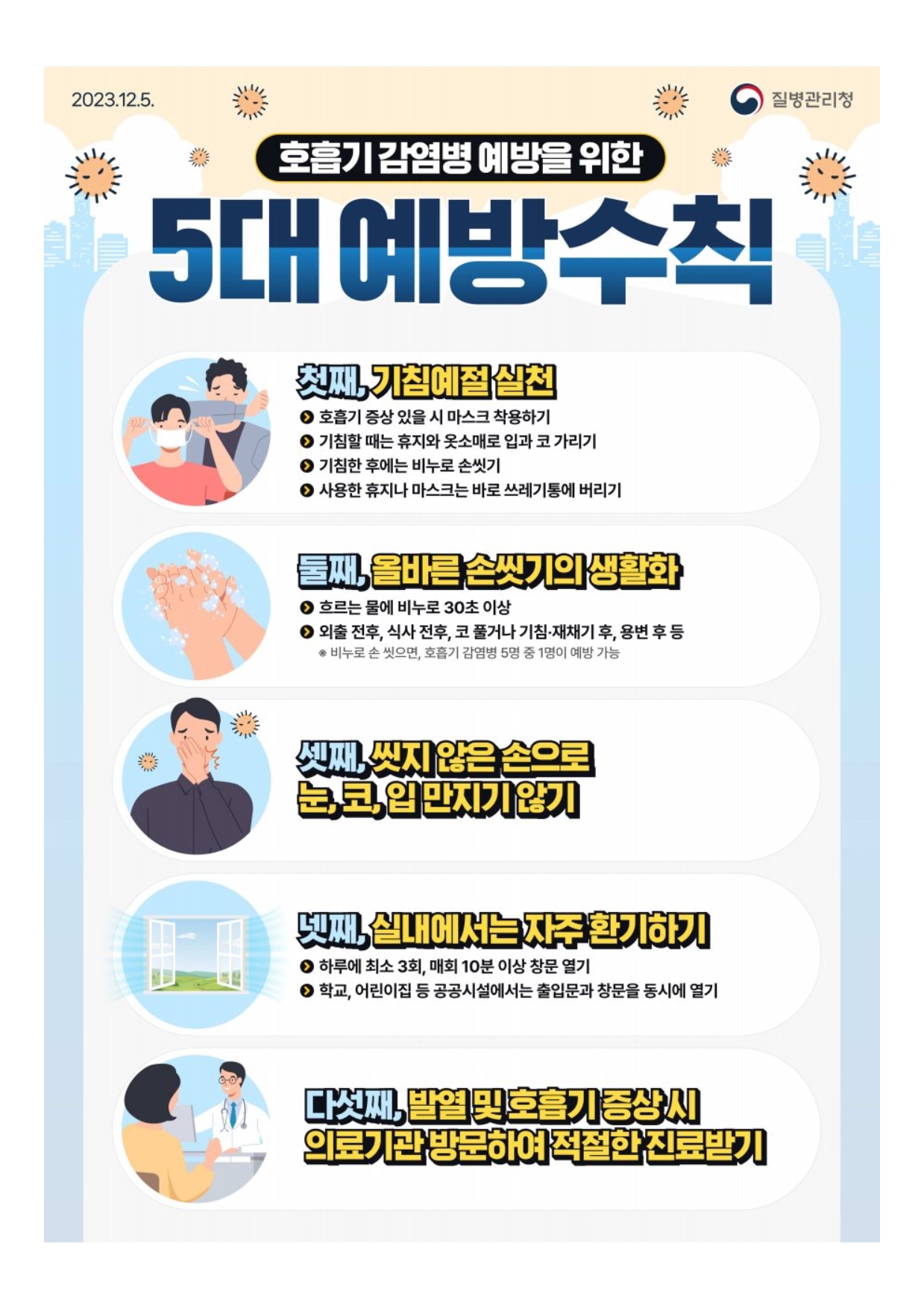 5대예방수칙 포스터