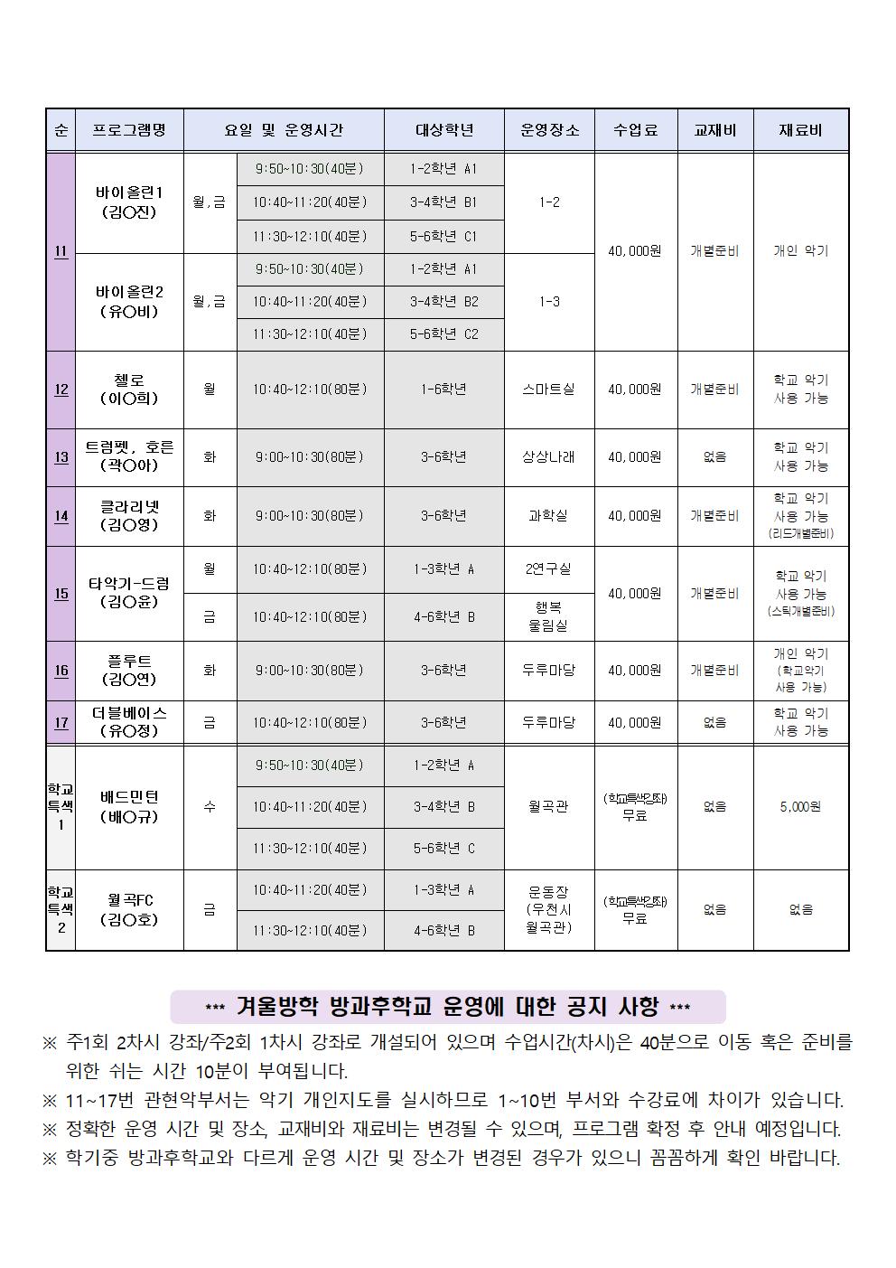 2023학년도 겨울방학 방과후학교 프로그램 신청 안내장(안)003