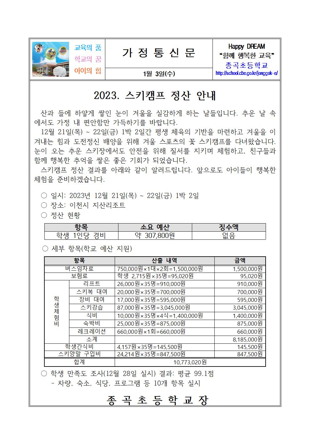 2023. 스키캠프 정산 안내001