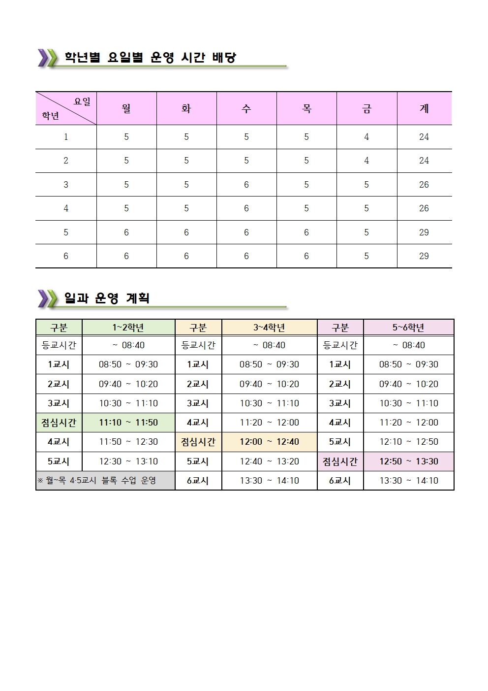 일과운영계획001