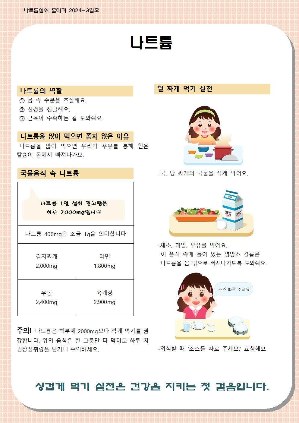 3월 나트륨 섭취 줄이기 교육자료