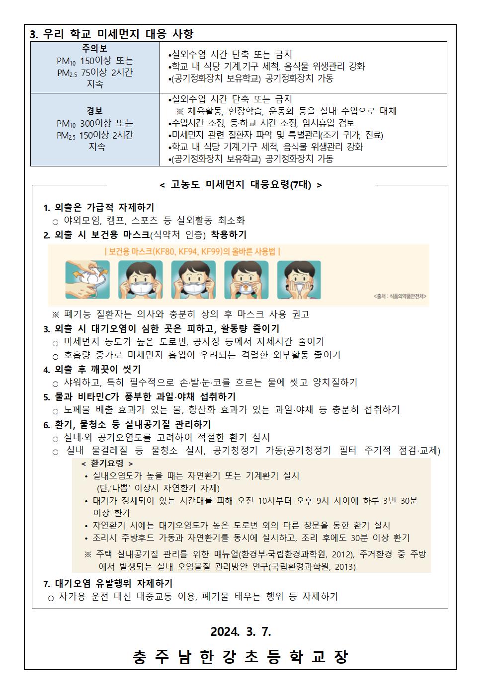 미세먼지 관련 기저질환 서류 및 질병결석 인정 절차 안내문002