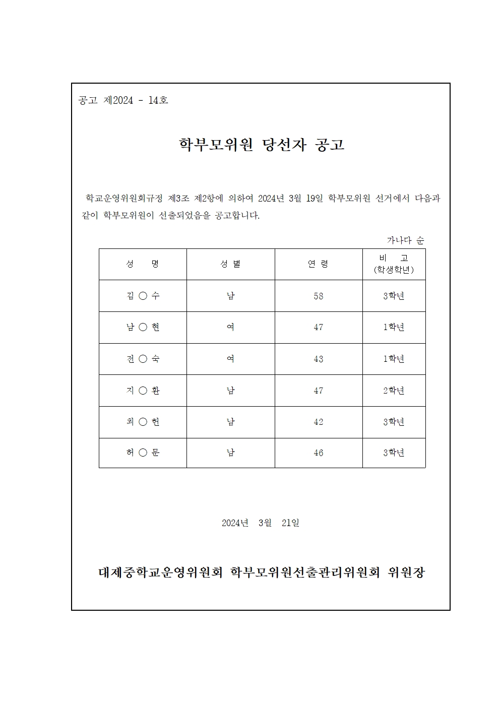 당선자 공고(학부모위원)-홈페이지001