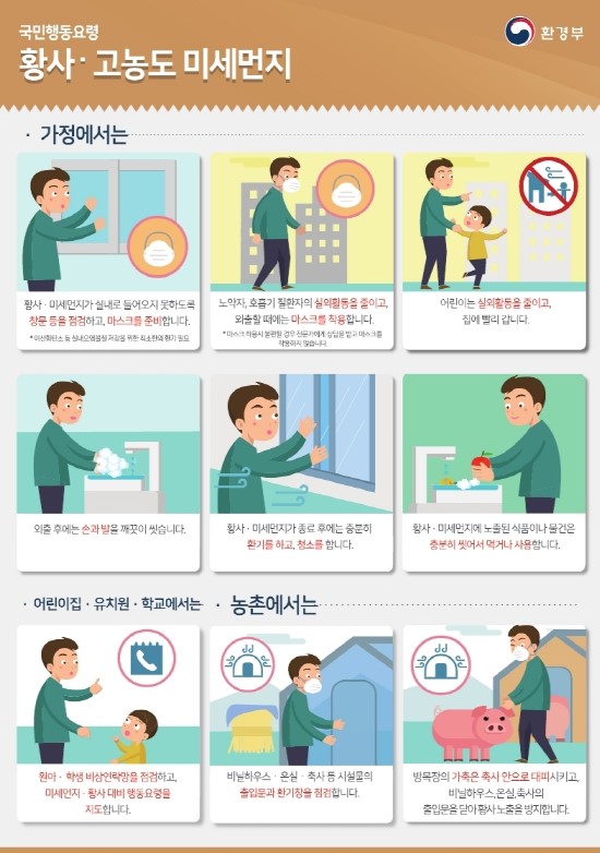 황사.고농도 미세먼지 행동요령_환경부