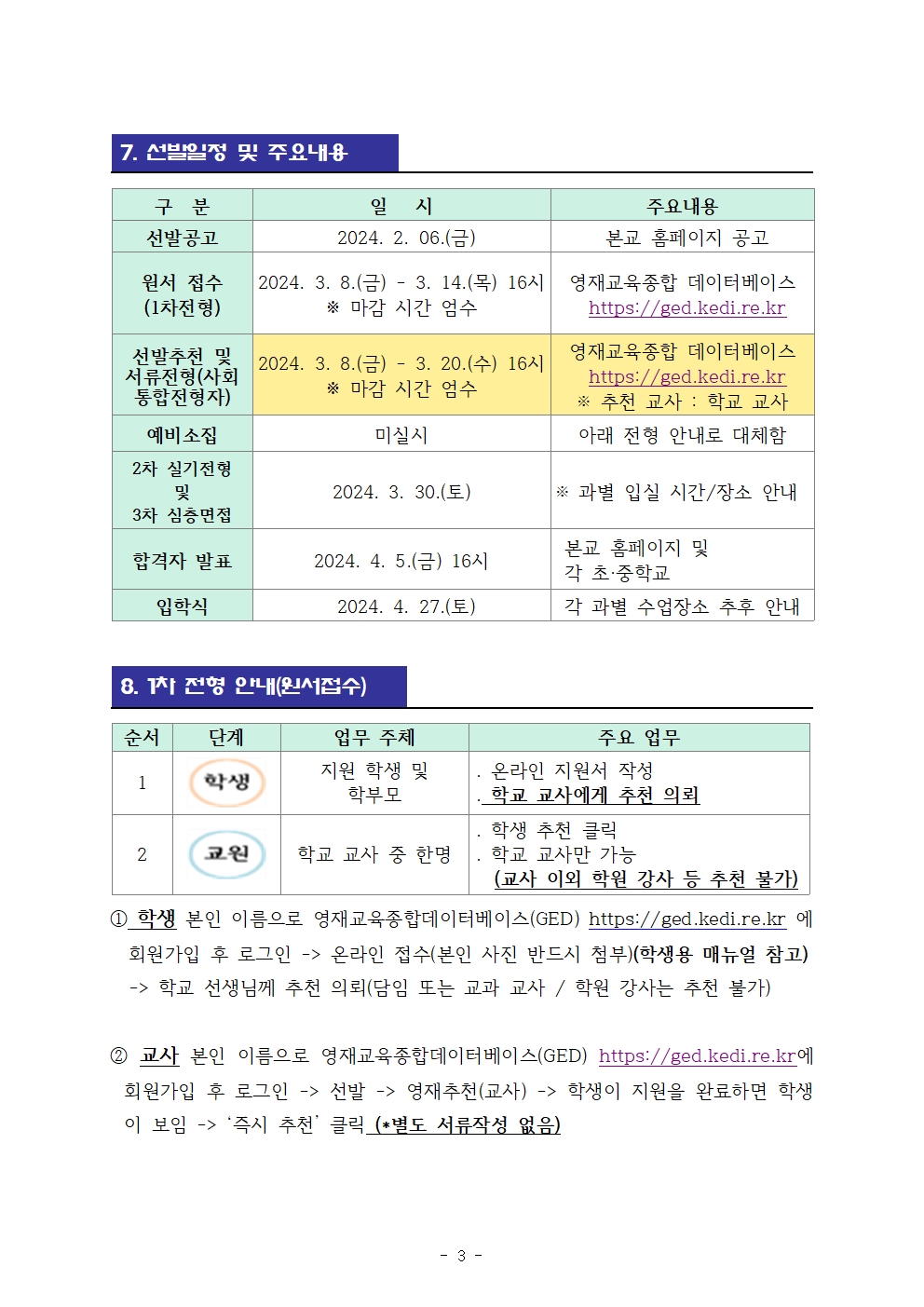 2024. 충북예술고등학교부설 예술영재교육원 영재교육대상자 선발계획004