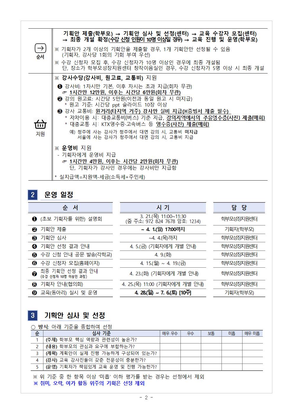 [가정통신문] 2024.학부모 자율기획교육(동아리) 1기 기획안 모집 안내002