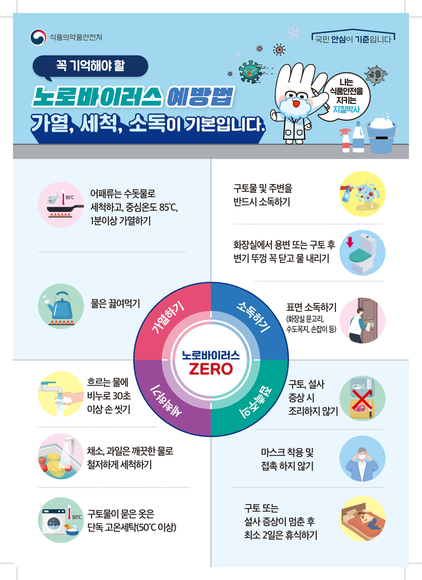 충청북도교육청 체육건강안전과_노로바이러스 예방 포스터