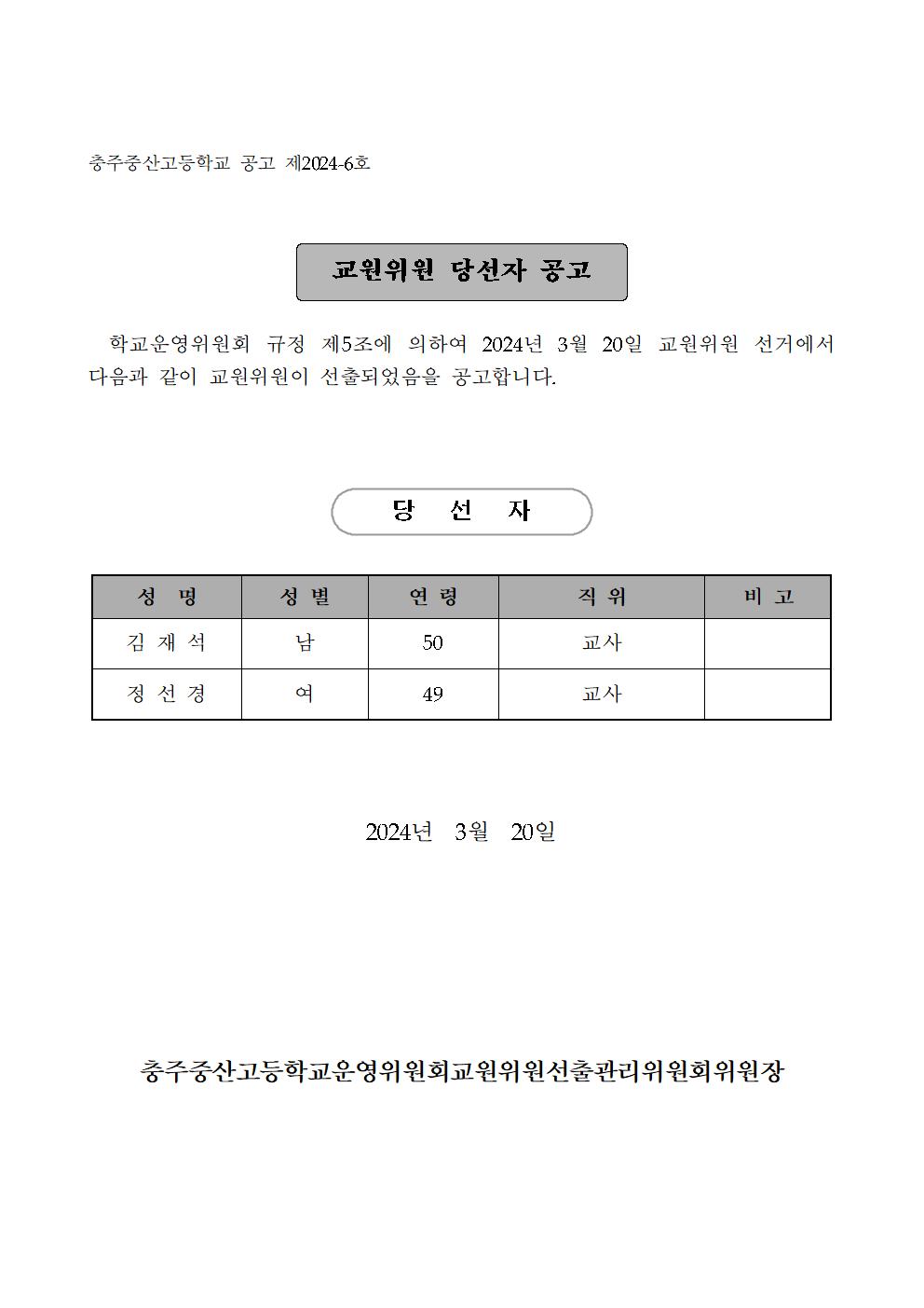 교원위원당선공고문001