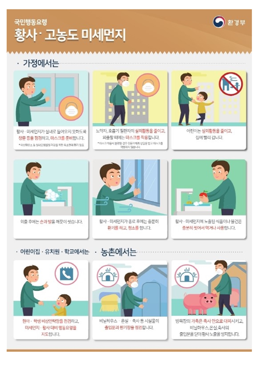 황사 고농도 미세먼지 국민행동요령001001